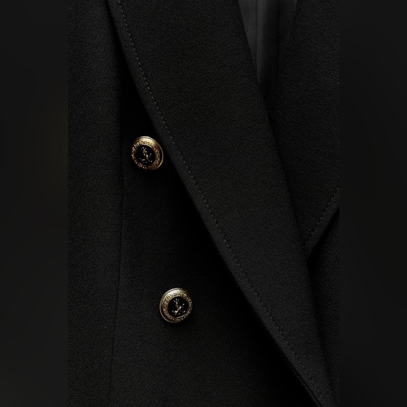 🔥NWT ZARA🔥Tailored Double Breasted Black Blazer - Picture 11 of 12